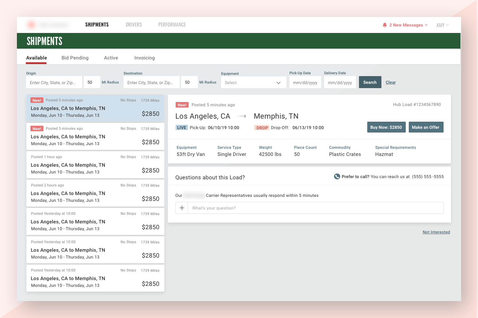 Carrier Shiments App